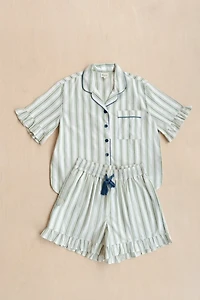 TBCo Cotton Ruffle Stripe Short Pajamas Set