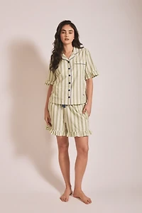 TBCo Cotton Ruffle Stripe Short Pajamas Set