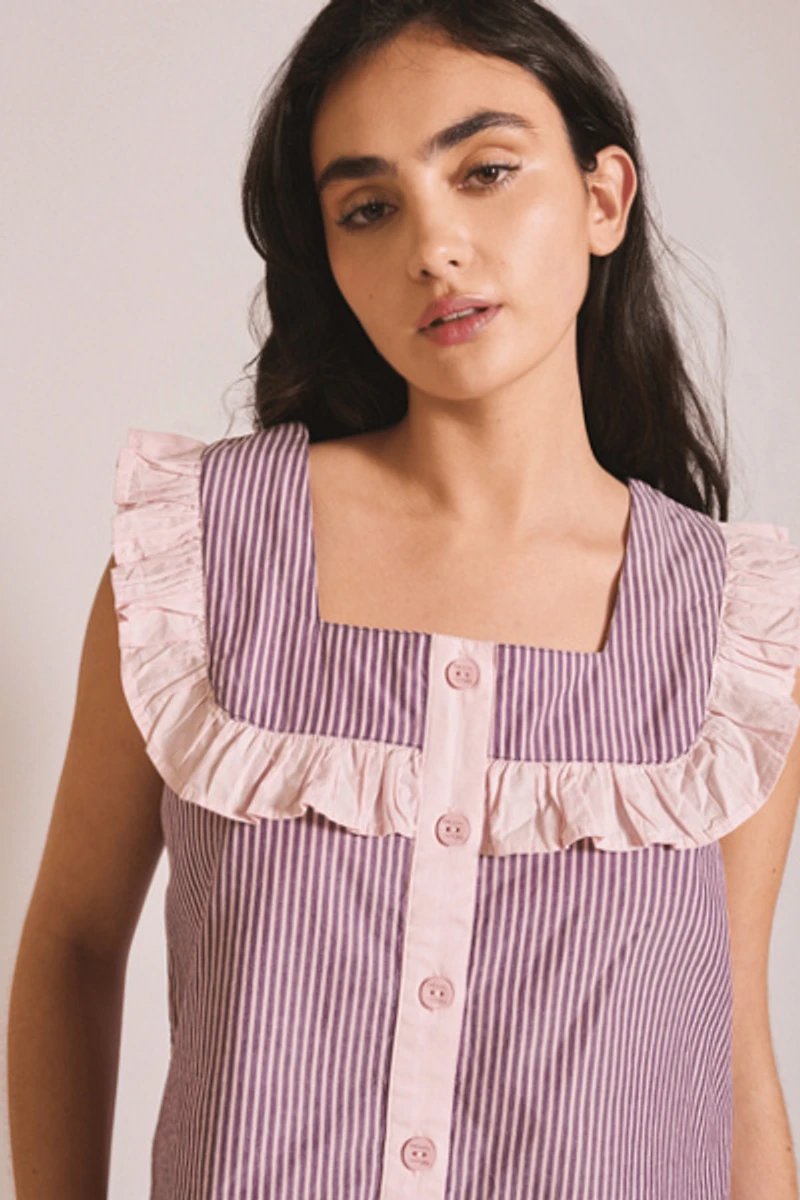 TBCo Cotton Ruffle Cropped Pajamas Set