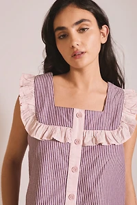 TBCo Cotton Ruffle Cropped Pajamas Set