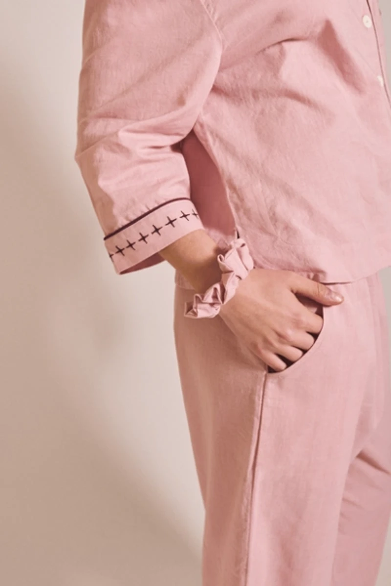 TBCo Cotton & Linen Cropped Pajamas Set