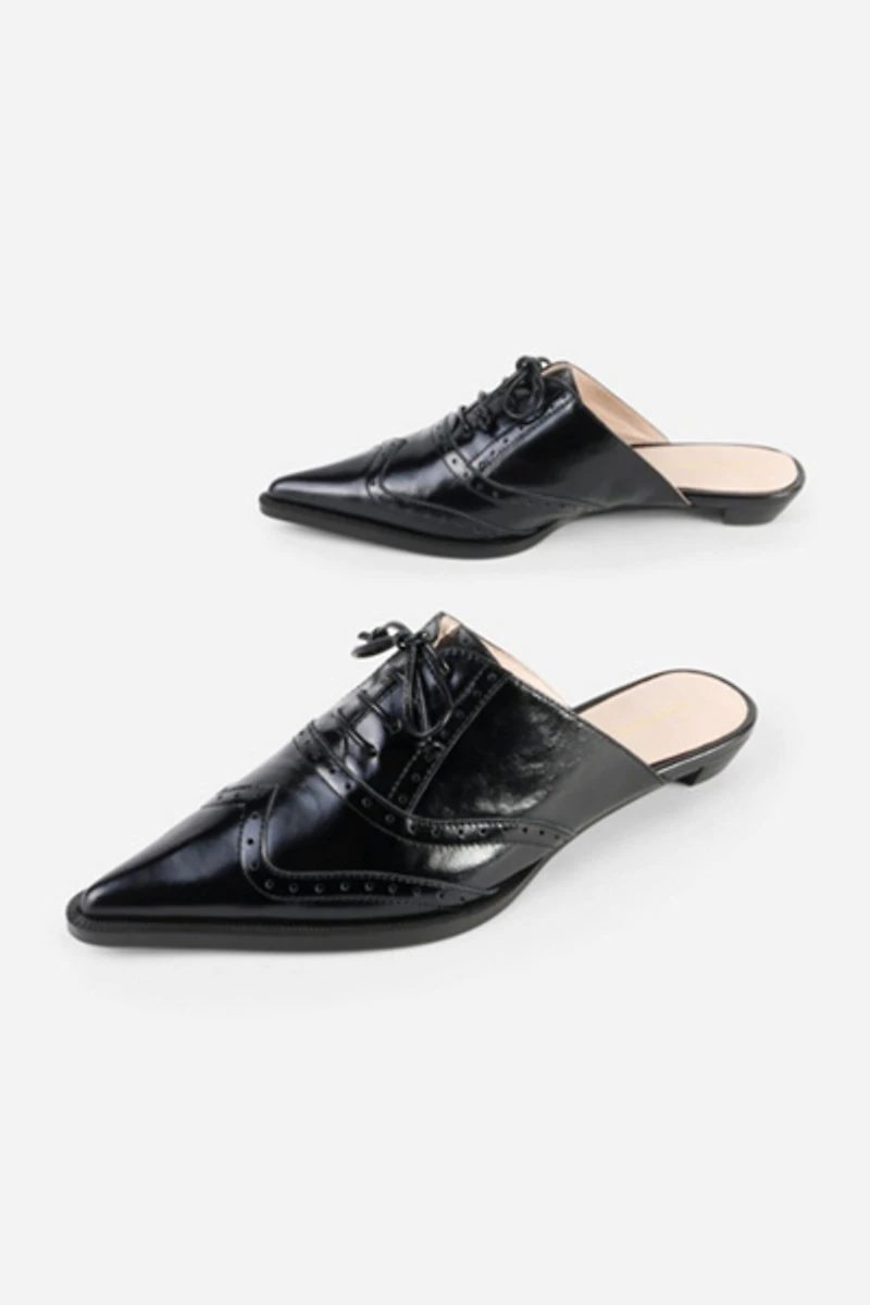 Intentionally Blank Tonian Lace-up Flat Mule