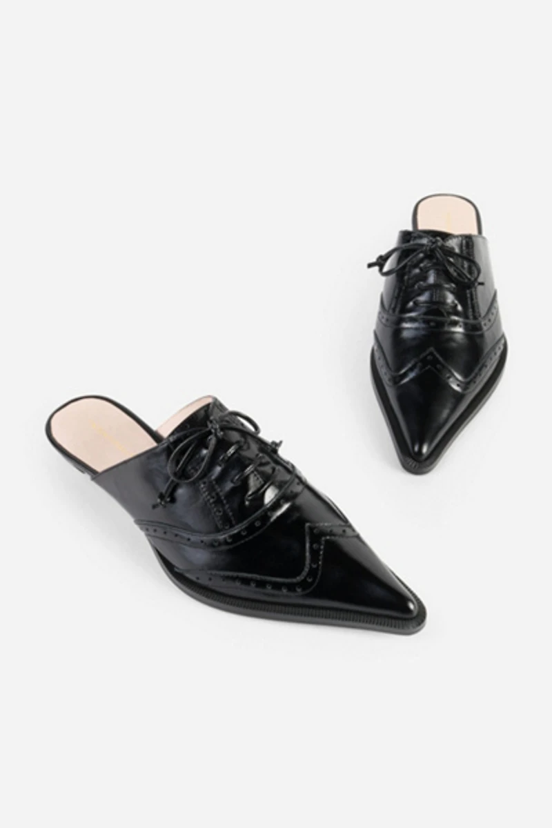 Intentionally Blank Tonian Lace-up Flat Mule
