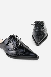Intentionally Blank Tonian Lace-up Flat Mule
