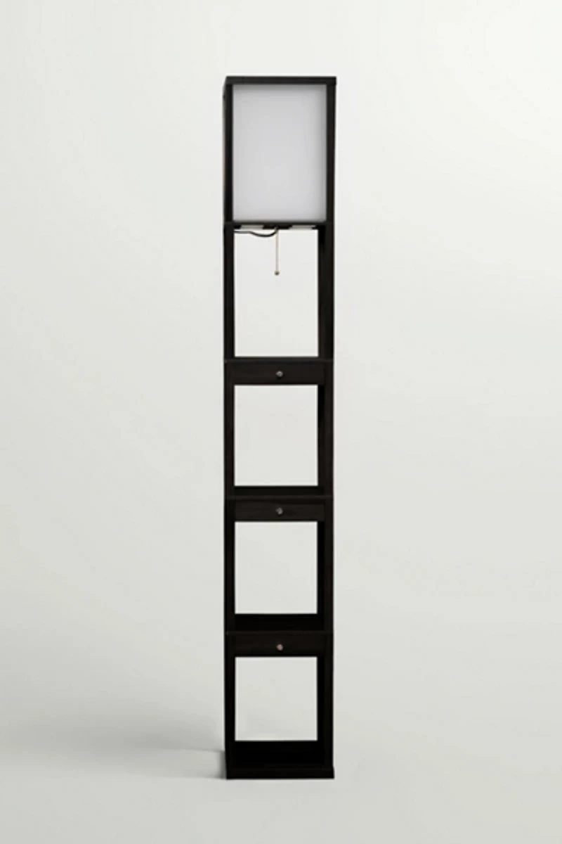 Brightech Maxwell Drawer LED Column Shelf Floor Lamp