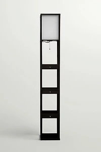 Brightech Maxwell Drawer LED Column Shelf Floor Lamp