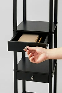 Brightech Maxwell Drawer LED Column Shelf Floor Lamp