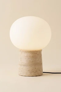 Brightech Neptune LED Travertine Stone Table Lamp
