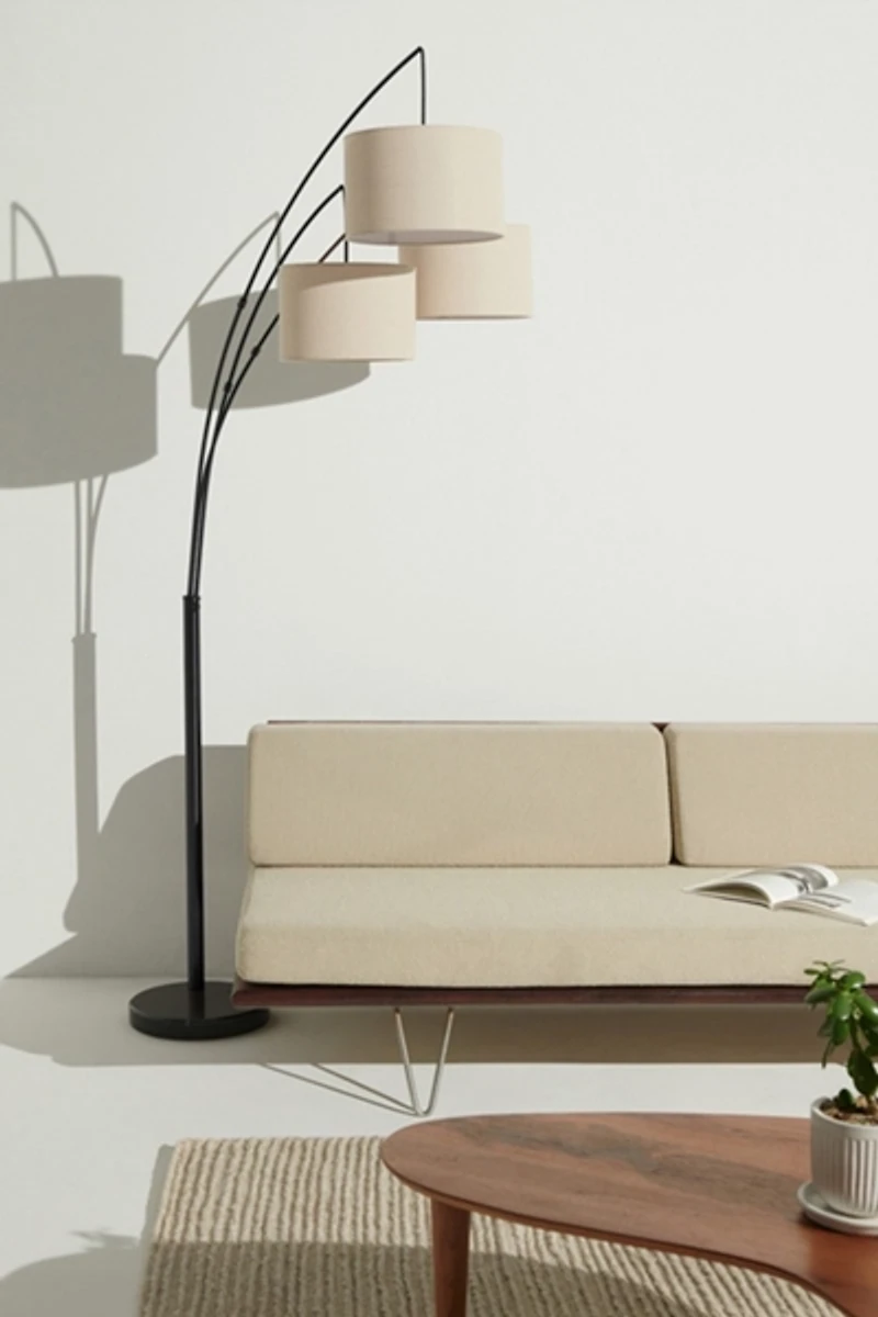 Brightech Trilage LED Marble Base Arc Floor Lamp
