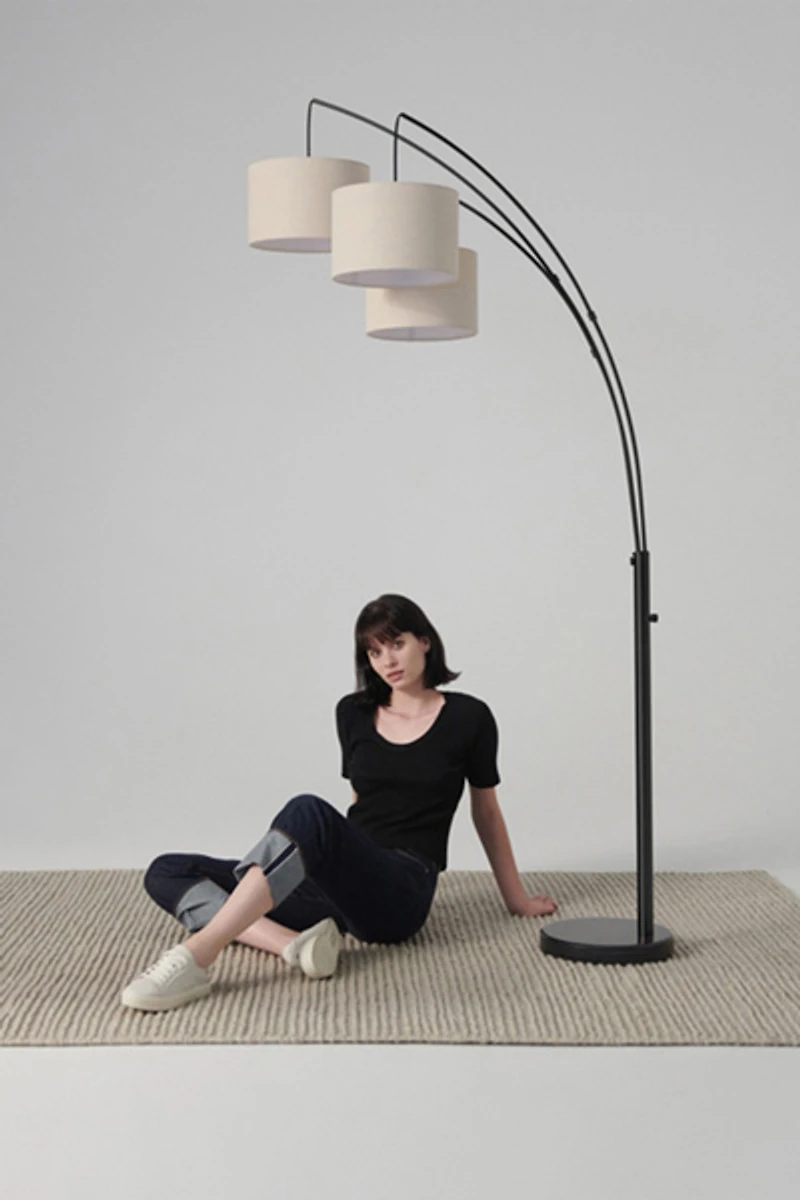 Brightech Trilage LED Marble Base Arc Floor Lamp