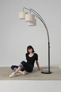 Brightech Trilage LED Marble Base Arc Floor Lamp