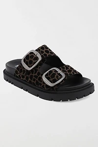 MIA Shoes Gen Suede Double Buckle Slide Sandal