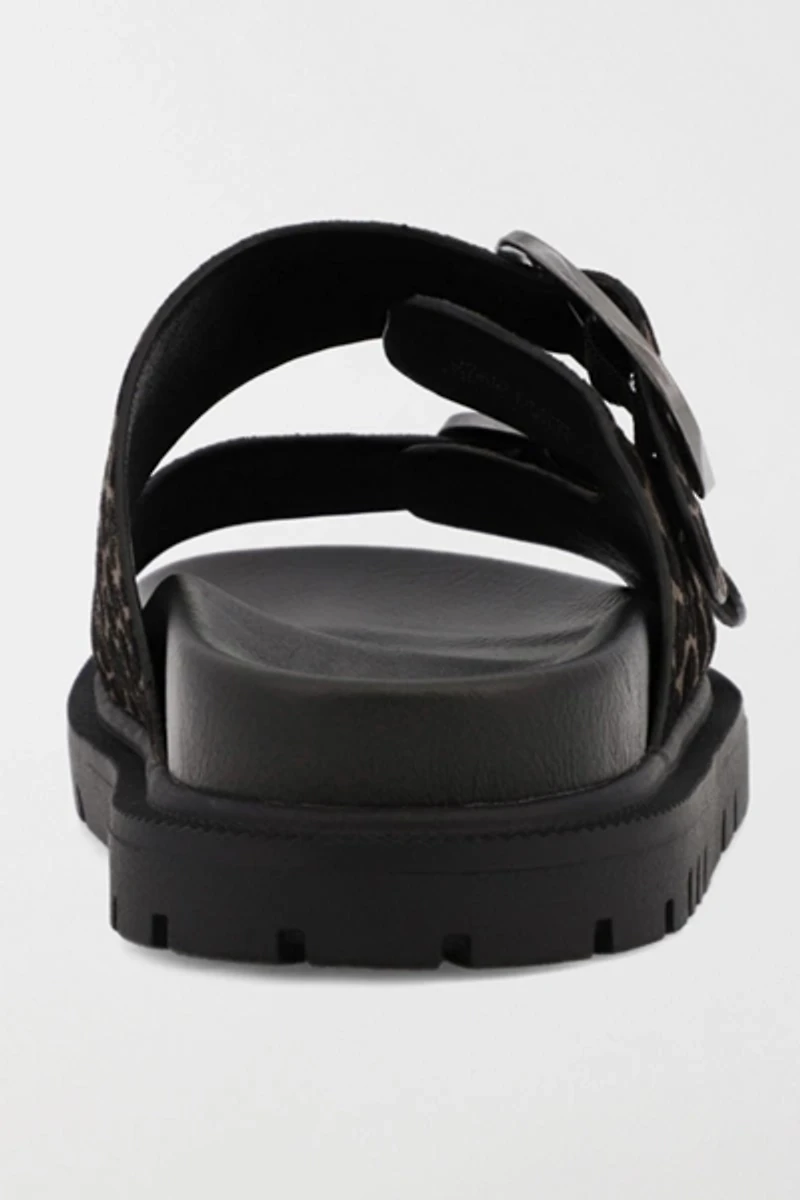 MIA Shoes Gen Suede Double Buckle Slide Sandal