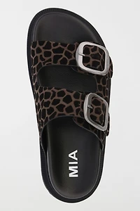 MIA Shoes Gen Suede Double Buckle Slide Sandal