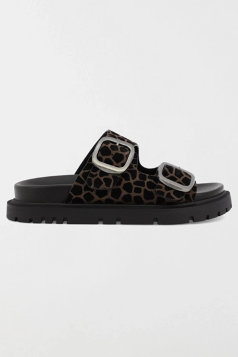 MIA Shoes Gen Suede Double Buckle Slide Sandal