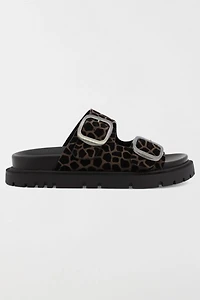 MIA Shoes Gen Suede Double Buckle Slide Sandal