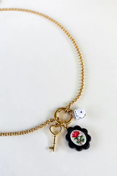 Sigfus Designs Rose Pendant Charm Necklace