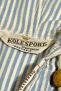 Vintage 1950's Seersucker Hooded Sailing Jacket