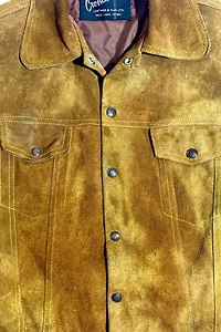 Vintage 1950's Croffeau Suede Western Trucker Jacket