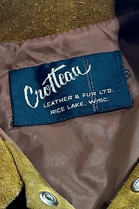Vintage 1950's Croffeau Suede Western Trucker Jacket