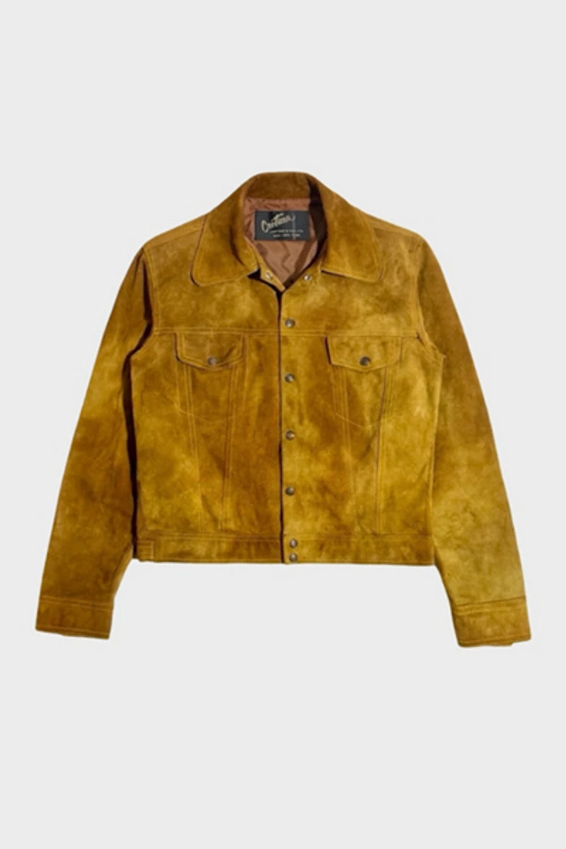 Vintage 1950's Croffeau Suede Western Trucker Jacket