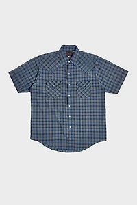 Vintage 1990's Plaid Western Pearl Snap Shirt