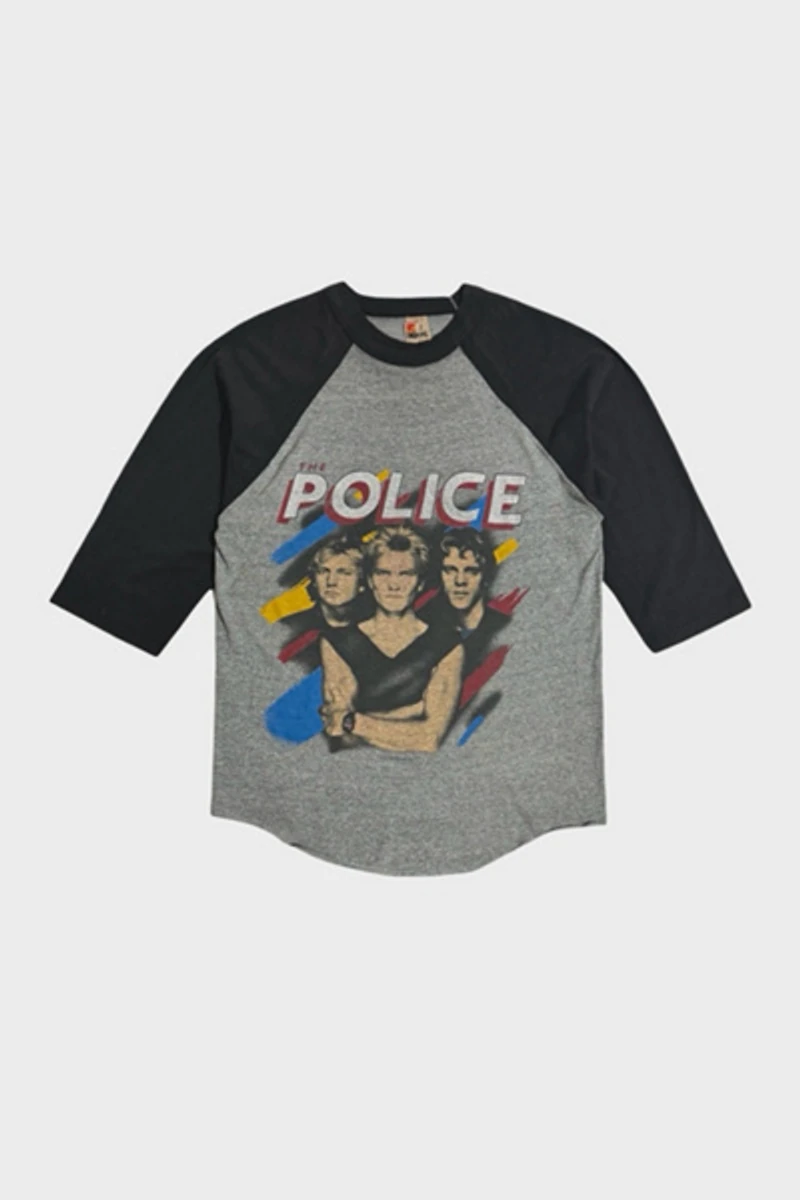 Vintage 1980's The Police Tour Faded Raglan Baseball T-Shirt