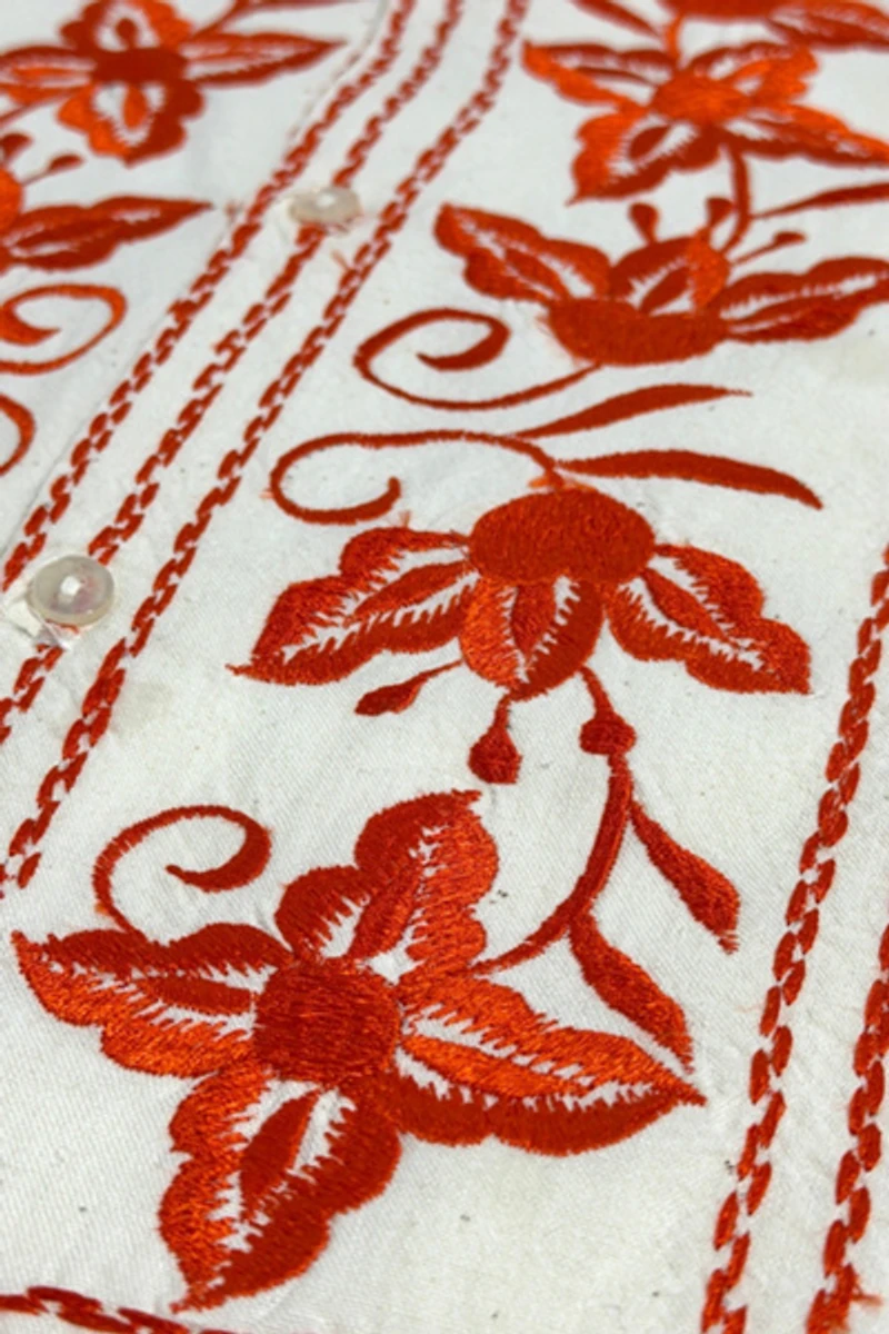 Vintage 1960's Cropped Embroidered Shirt