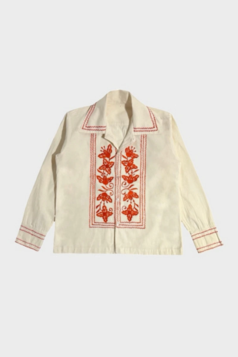 Vintage 1960's Cropped Embroidered Shirt