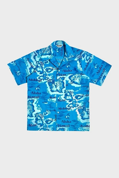 Vintage 1950's Hawaiian Islands Print Shirt