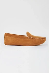 Minnetonka Suede Sheepskin Lined Softsole Venetian Slippers