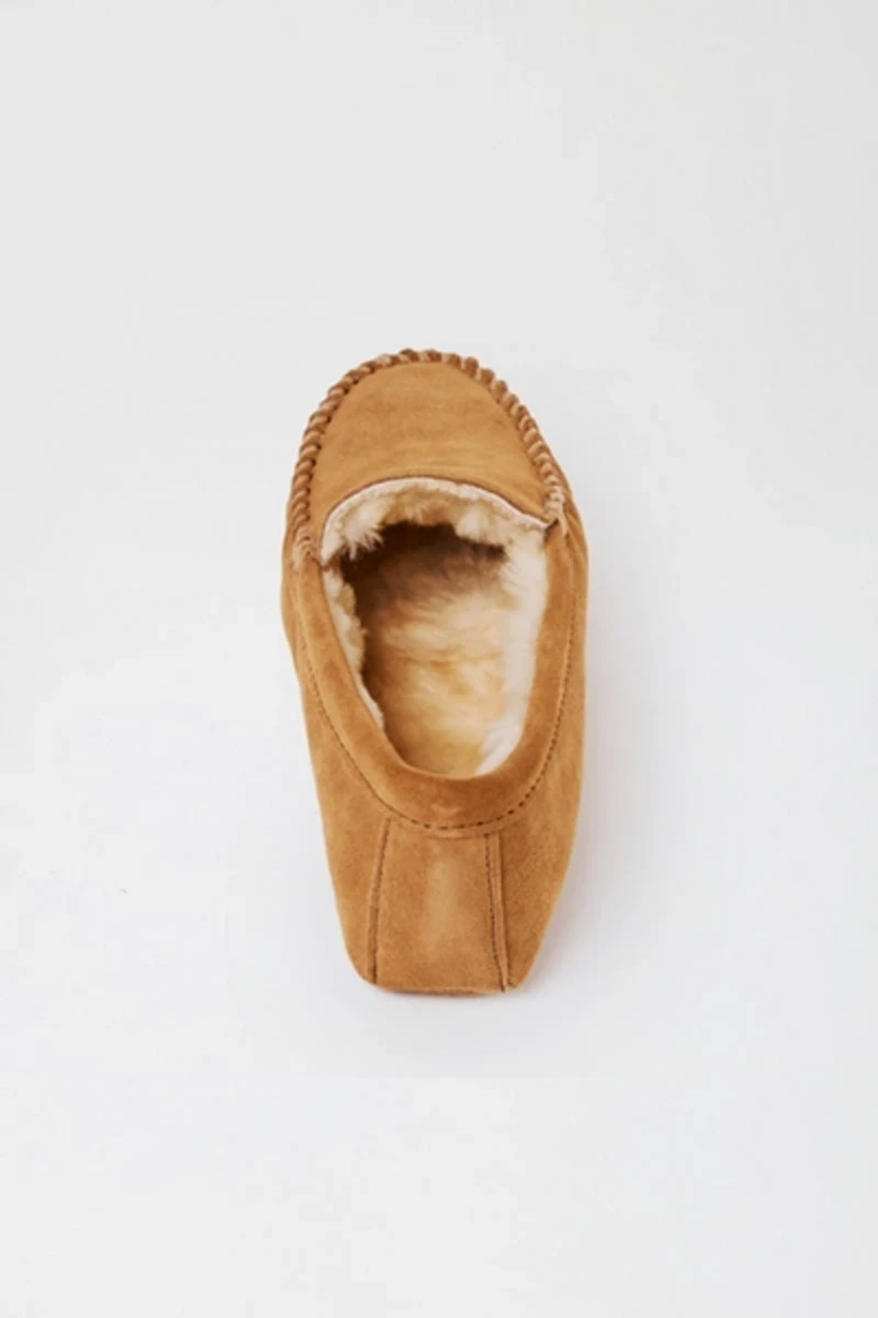 Minnetonka Suede Sheepskin Lined Softsole Venetian Slippers