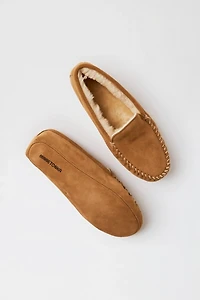 Minnetonka Suede Sheepskin Lined Softsole Venetian Slippers