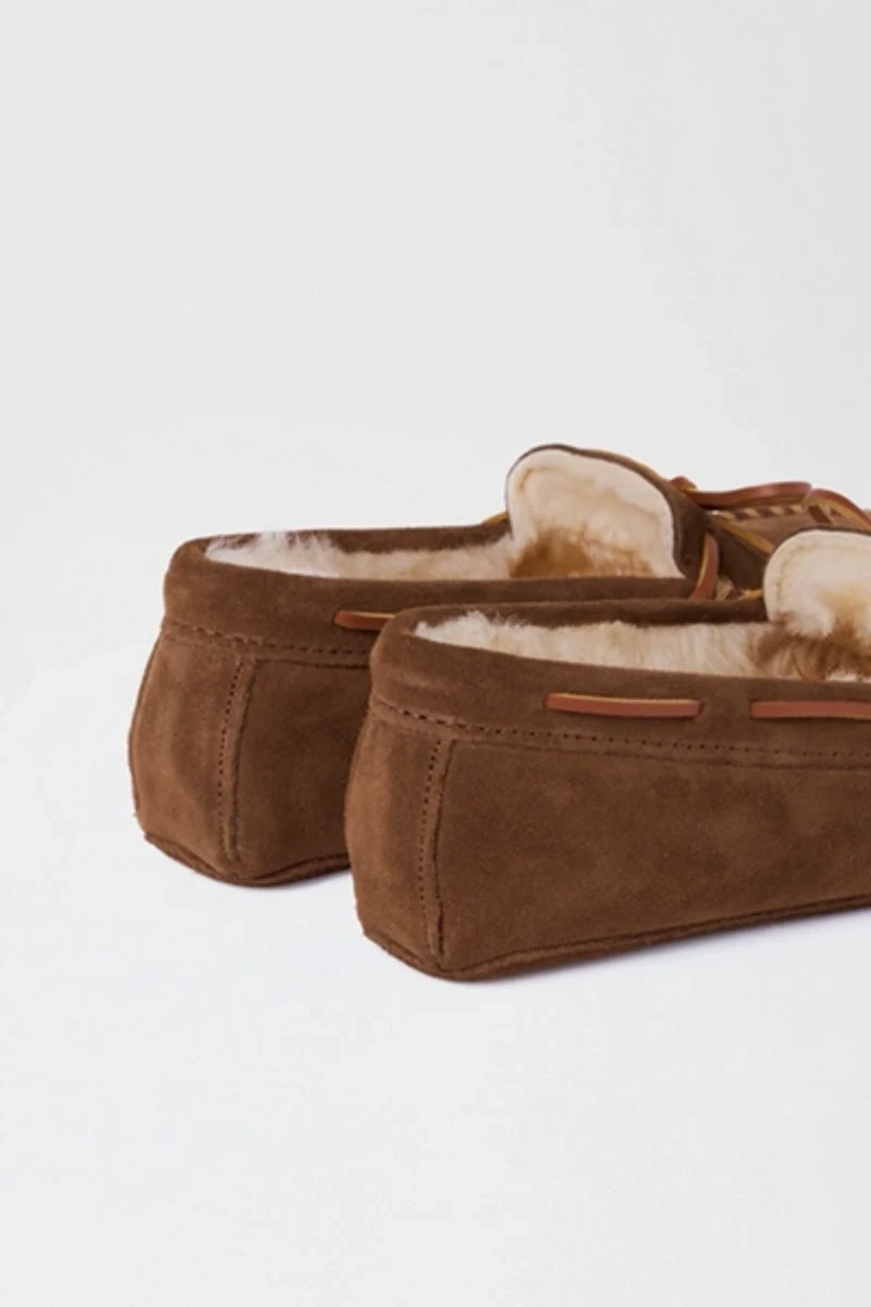 Minnetonka Suede Sheepskin Lined Softsole Slipper