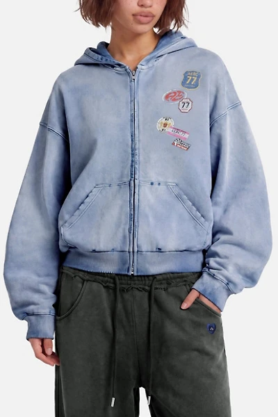 Aelfric Eden Badge Boxy Zip Up Hoodie