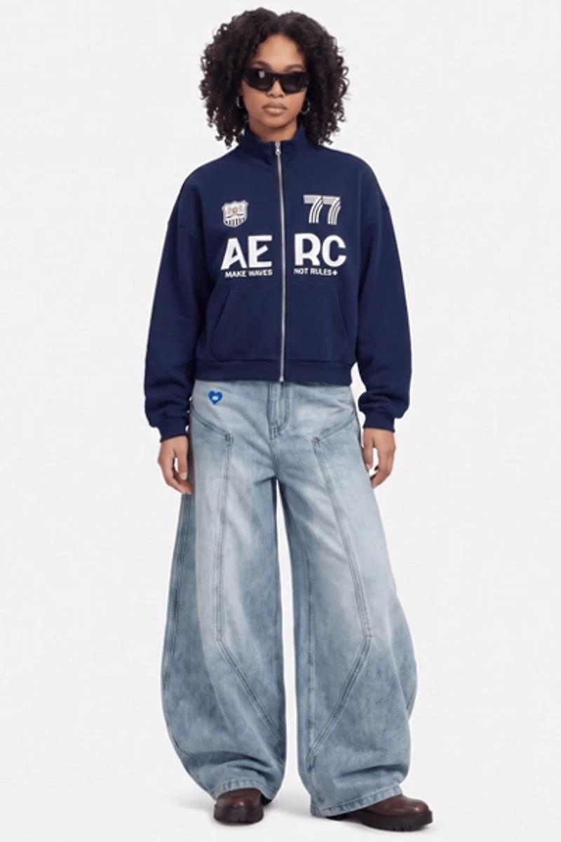 Aelfric Eden Boxy Racing 77 Zip Up Sweatshirt