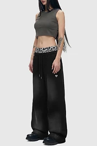 Aelfric Eden Leopard Double Waist Baggy Sweatpants