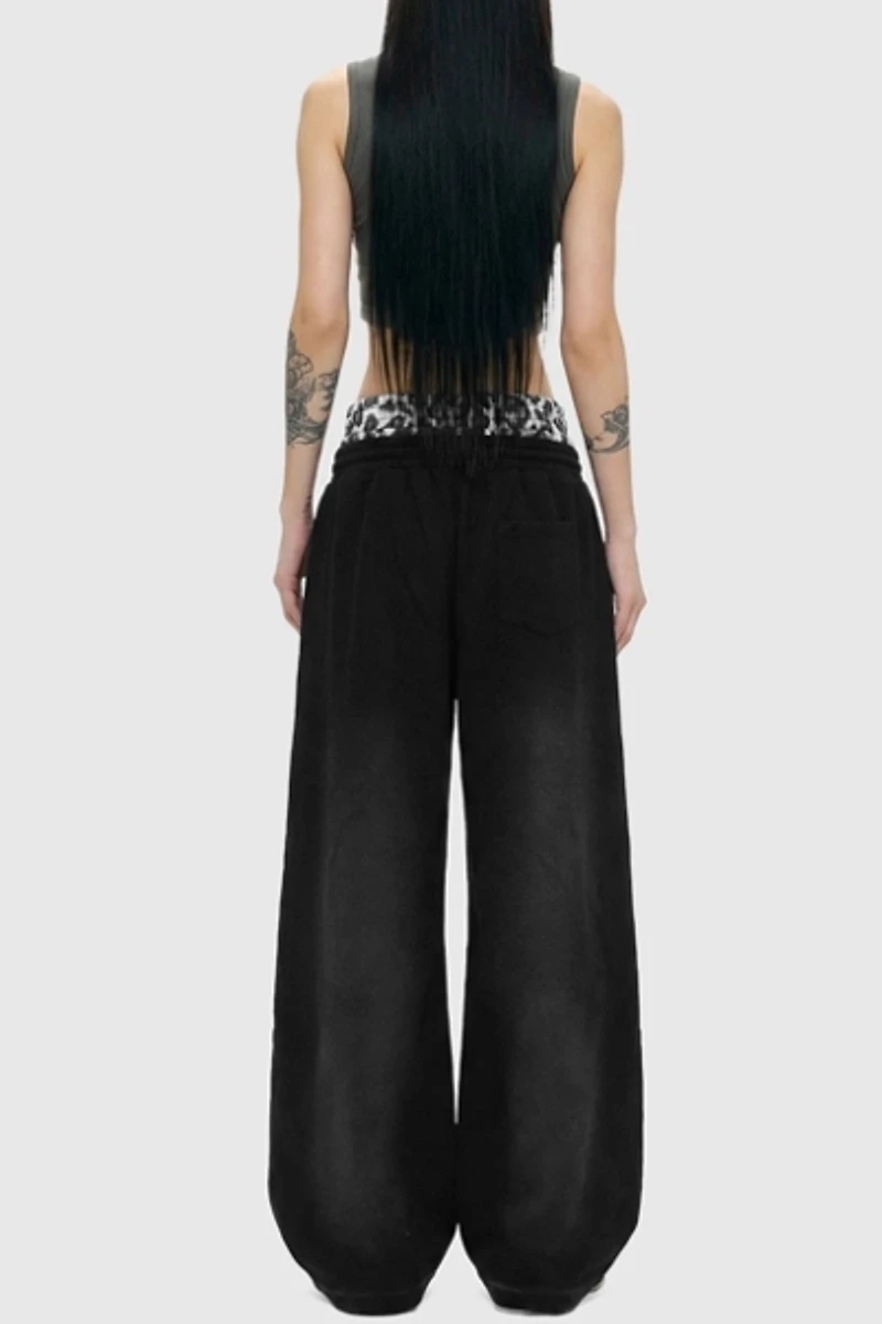 Aelfric Eden Leopard Double Waist Baggy Sweatpants