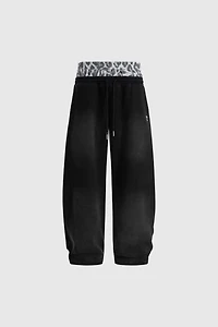 Aelfric Eden Leopard Double Waist Baggy Sweatpants