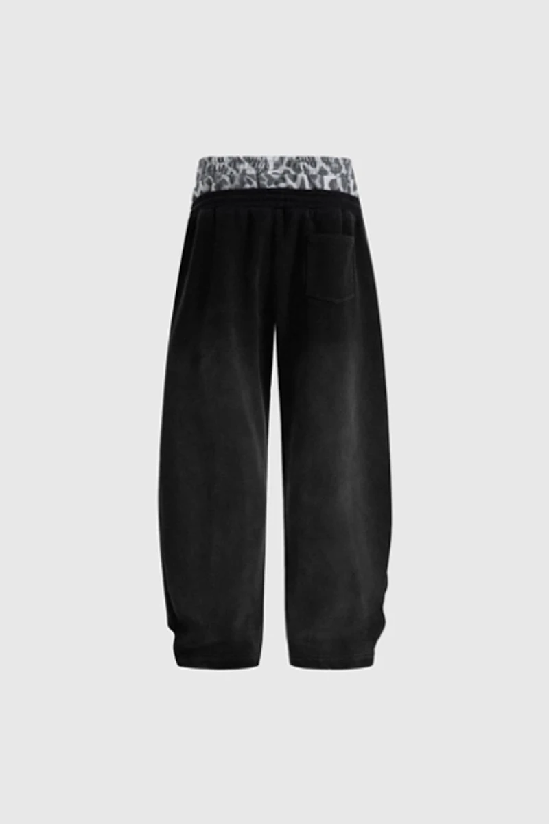 Aelfric Eden Leopard Double Waist Baggy Sweatpants