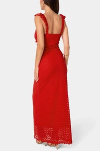 Bebe Lace Keyhole Maxi Dress