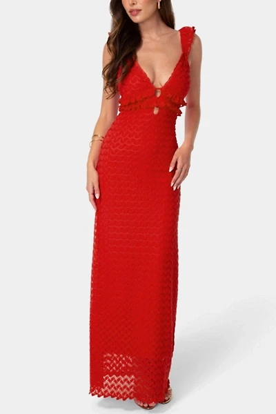 Bebe Lace Keyhole Maxi Dress