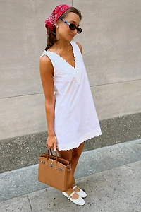 WeWoreWhat V-Neck Lace Poplin Mini Dress