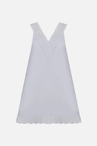 WeWoreWhat V-Neck Lace Poplin Mini Dress