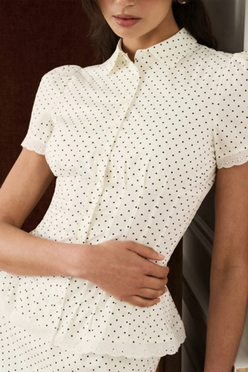 WeWoreWhat Cinched Button Up Top