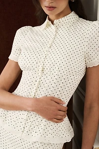 WeWoreWhat Cinched Button Up Top