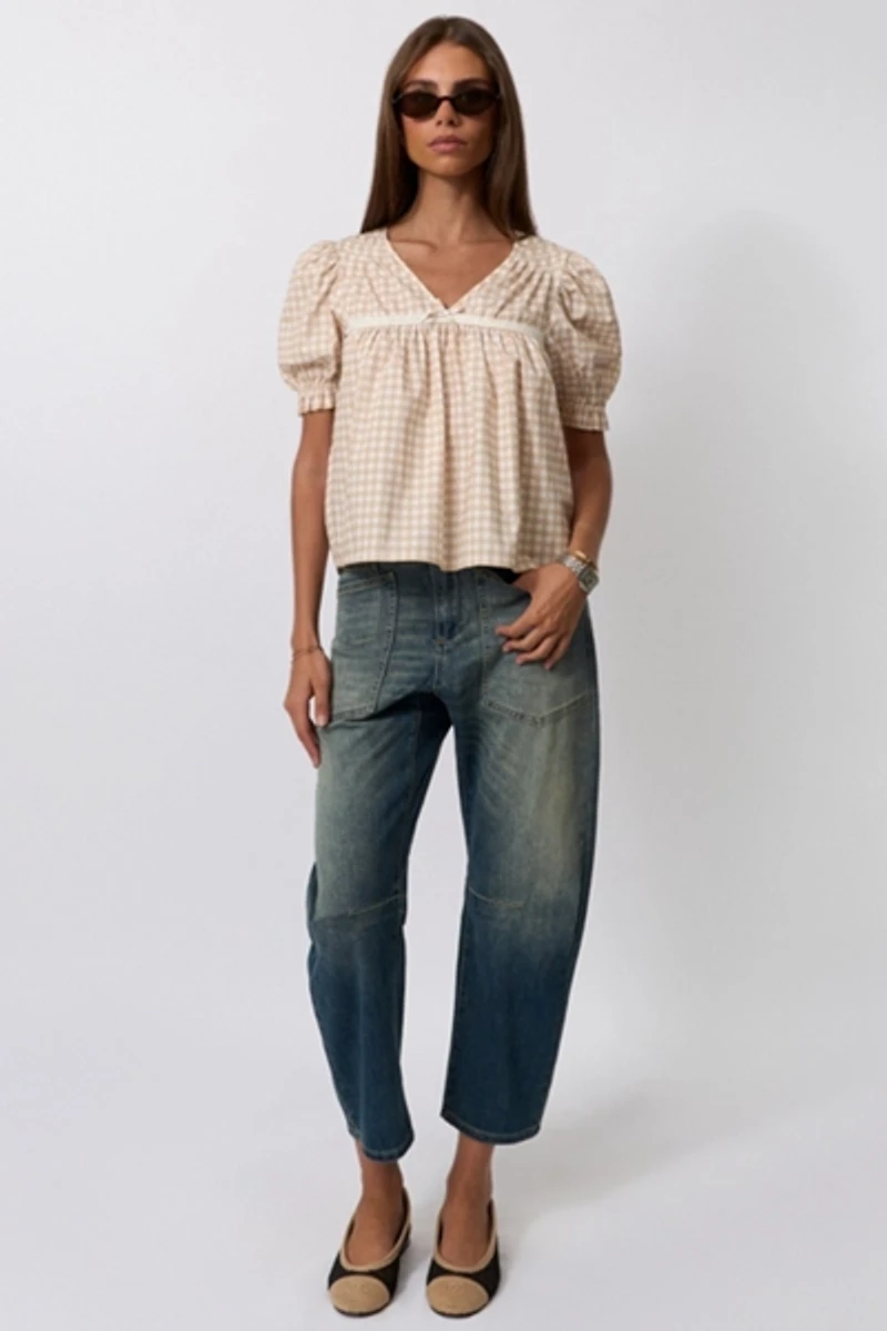 WeWoreWhat Puff Sleeve Baby Doll Top