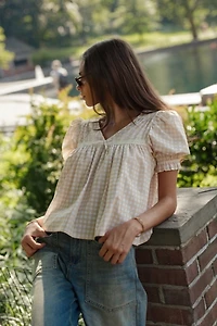 WeWoreWhat Puff Sleeve Baby Doll Top