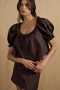 WeWoreWhat Puff Sleeve Button Up Top