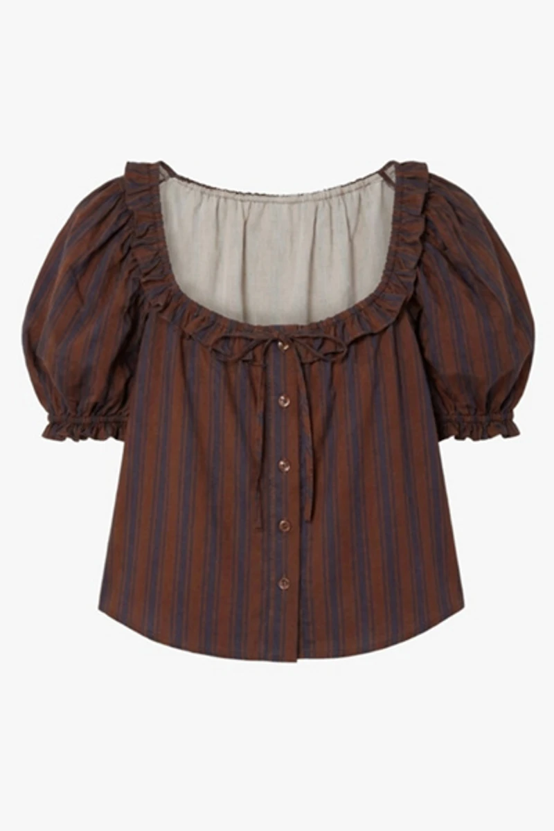 WeWoreWhat Puff Sleeve Button Up Top